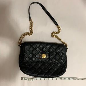 Black Leather Quilted Marc Jacobs Chunky Chain